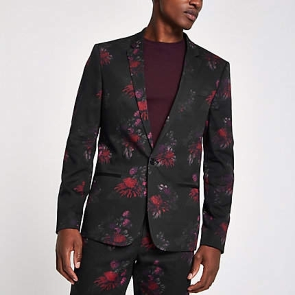 ☆River Island Black Floral Blazer☆